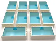 Lego 10 New White Doors Frame 2 x 4 x 6 Trans Blue Door Parts
