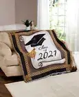 Retro Class of 2021 Graduation Throw Blanket 50"x60" NEW