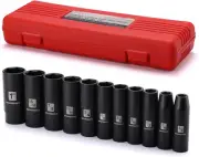 MIXPOWER 11 Pieces 1/2-Inch Drive Deep Impact Socket Set, 3/8-Inch to 1-Inch, CR