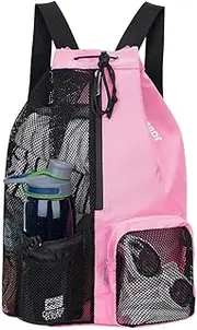 Swim Bag Mesh Drawstring Backpack with Wet Pocket for Swimming, Gym, and Workout Gear