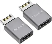 ECSiNG 2Pcs USB 3.1 Type E to Type C Adapter Metal Computer Motherboard Front Adapter Computer Accessories 10Gbps 25.5x14.5x6.9mm