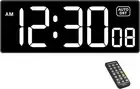 Digital Wall Clock with Seconds for Gym, Remote Countdown Timer Large White