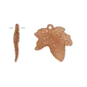 Drop, Charm, 100 Frosted Light Brown Acrylic 20x20mm Leaf Charms *
