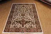 _HAND-MADE_RUG. Bukhara Turkmen design LIGHT BROWN wool area rug