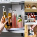 Bathroom Swivel Tray Organizer Condiment Storage Rotating Spice Kitchen Rack