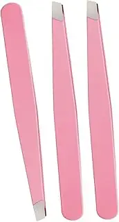 3 PCS Stainless Steel Slant Tweezers for Eyebrows - Precision Tool for Women and Men, Ideal for Brow, Facial Hair, and Ingrown Hair Removal