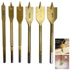 6 Spade Drill Bit Set Paddle Flat Bits Hole Cutter Titanium Coating Woodworking