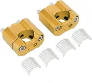 NDNCZDHC Pair 22mm/28mm 1/8in 7/8in Motorcycle Handlebar Mount Clamps Riser Adapter CNC Aluminum Alloy (Gold)
