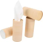 Beaupretty 4pcs Box Refillable Cylinder Tissue Box for Car Multi Functional Travel Napkin Holder Fits Cup Holders Soft and Skin Friendly Tube Tissues for Home Office and Car Essentials