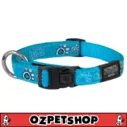 ROGZ Fancy Dress Dog Collar - Turquoise Paws