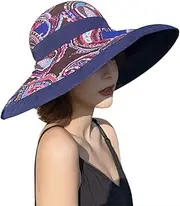 [FETION] Ladies's Wide Brim Sun Visor Hat Both Sides Wear UPF 50+ Sun Protection Garden Hat Foldable Floppy Reversible Summer Hat Beach Cap Fashion Printed Bucket Hat forOutdoor Beach Travel Vacation Fishing/8