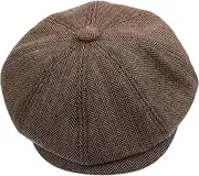 [OATIPHO] Women Hat Girl Octagonal Hat Man Warm Octagonal Cap Fashion Beret Retro Style Versatile Accessory Light Brown