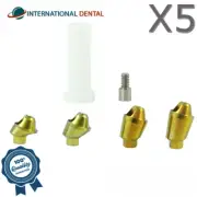 5x Dental Angulated 17° Multi Unit 1.4 Plastic Sleeve Set Int Hex 2.42mm
