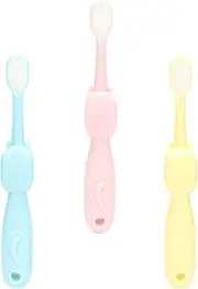Ipetboom 3Pcs Cartoon Toothbrush Set Soft Bristled Extra Toothbrush for Boys Comfortable Bristle Design for Cleaning Fun Hippo Characters