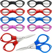 Folding Scissors, 8PCS Mini Stainless Steel Foldable Scissor, Portable Travel Cu