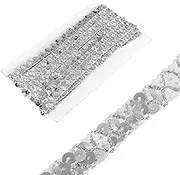 uxcell 1.5cm x 6m Sequins Trim Flat Sequin Paillette Ribbon Strip Braid for Crafts, Embellishments, DIY Sewing Costume Silver Tone