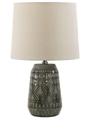 [Oriel Lighting] Sonia Ceramic Table Lamp in Grey