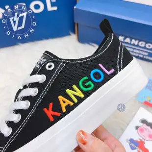 帝安諾-實體店面 KANGOL 英國袋鼠 女 彩虹 刺繡字母 餅乾鞋 帆布鞋 休閒鞋 黑色 奶茶 白色 62221602