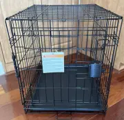 AMAZON BASICS 24 Inch Single Door Folding Dog Crate (Black)