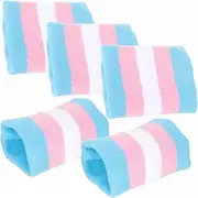 5Pcs Breathable Sports Wrist Protectors Elastic Wrist Support Bands for Running Basketball Gym Sweat Absorbing Wristbands