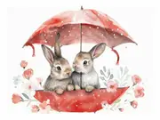 Baby Bunnies kids nursery wall art canvas print