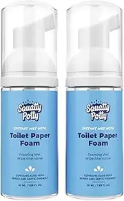 [Squatty Potty] Toilet Tissue Paper Foam Instant Wet Wipe Alternative - 2 Pack, 50 ml, 1.69 Fl Oz,