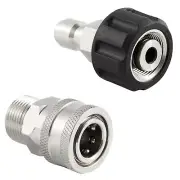 Stainless Steel Pressure Washer Fittings - M22 14mm to 3/8 Quick Connect