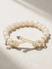 [Ananya] Ananya - Chakra 18-karat Gold, Pearl And Diamond Bracelet - White - One size One size White