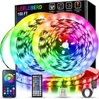 100 Ft RGB LED Strip Lights with Music Sync & App Control for Home Decor