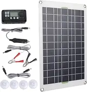 50W Monocrystalline Solar Charger, Portable Solar Panel Kit with 30A Charge Controller, Ideal for RV Trailer Boat and Emergency Camping