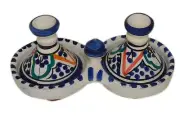 Moroccan Spice Holder Mini Tagine Ceramic Salt And Pepper Shakers Container