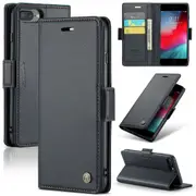 CaseMe iPhone 7+ 8+ Plus Folio Wallet Case Cover Apple Side Closure [Black]