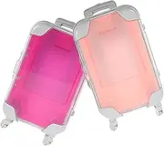 PAMINGONO 2pcs Mini Suitcase Makeup Box for Travel False Eyelashes Storage Case Hard Shell Travel Case Portable