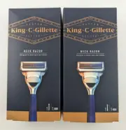 2 x King C. Gillette Neck Razor For Neck & Cheeks NEW