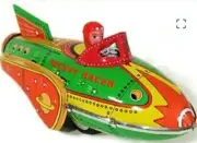 NEW Tin Toy Reproduction Friction Rocket Racer Sci Fi Tin Toy Classic