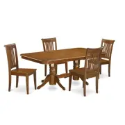 5 Pc Dining room set for 4 Dining Table with Leaf and 4 Dining ...