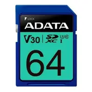 ADATA Premier PRO SDXC Memory Card - 64GB Read up to 100MB/s - Write up to 75MB/s [ASDX64GUI3V30S-R]