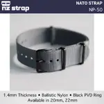 尺寸 20 22 NYLON NATO 錶帶黑色 PVD 扣 BALLISTIC 尼龍錶帶