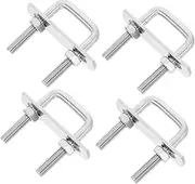 HEALEEP 4pcs Heavy Duty Square U-Bolt Kit U-Bolts Nuts and Washers for Boat Trailer Replacement Parts