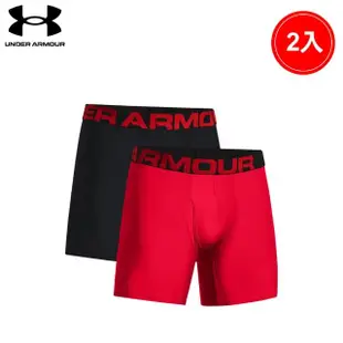 【UNDER ARMOUR】UA 男 Tech 6吋四角褲 2入_1363619-600(紅/黑)