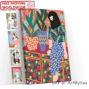 Paint By Numbers Kit Woman Abstract Canvas Wall Kids Acrylic Art Beginner DIY