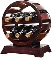 Wine Rack,Round Wine Cabinet,Solid Wood Display Rack,(can Hold 6 Bottles) Suitable for Living Room,Wine Cellar