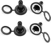 20Pcs 12mm Rocker Toggle Switch Rubber Cap Boot Cover Black