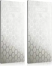 Justivana 2PCS Diamond Sharpening Stone, Whetstone Honeycomb Diamond Sharpener Plate with Non-Slip Base(600/1200 Grit)