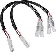 X AUTOHAUX Motorcycle Turn Signal Cable Adapter Connectors for Honda Motorbike Wiring Adapter Plug 2 Terminals 2 Pcs