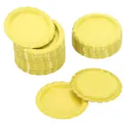 30Pcs 1" Flat Decorative Bottle Caps Craft Bottle Pendant Trays Yellow