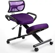 Rocking Kneeling Chair Ergonomic, Posture Correcting Stool Office Adjustable with Back Support Improve Your Posture with an Angled Seat,C