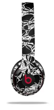 Skin Wrap for Beats Solo Wireless 2 3 4 Scattered Skulls Black SKIN ONLY