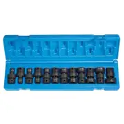 Grey Pneumatic 12pc 3/8dr SAE 12pt Impact Universal Socket Set 5/16" to 1" 1612U