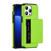 ZUSLAB for Apple iPhone 15 Pro Max Case Slide Armor Card Holder Protective Shockproof Hard Back Cover (2023) - Green